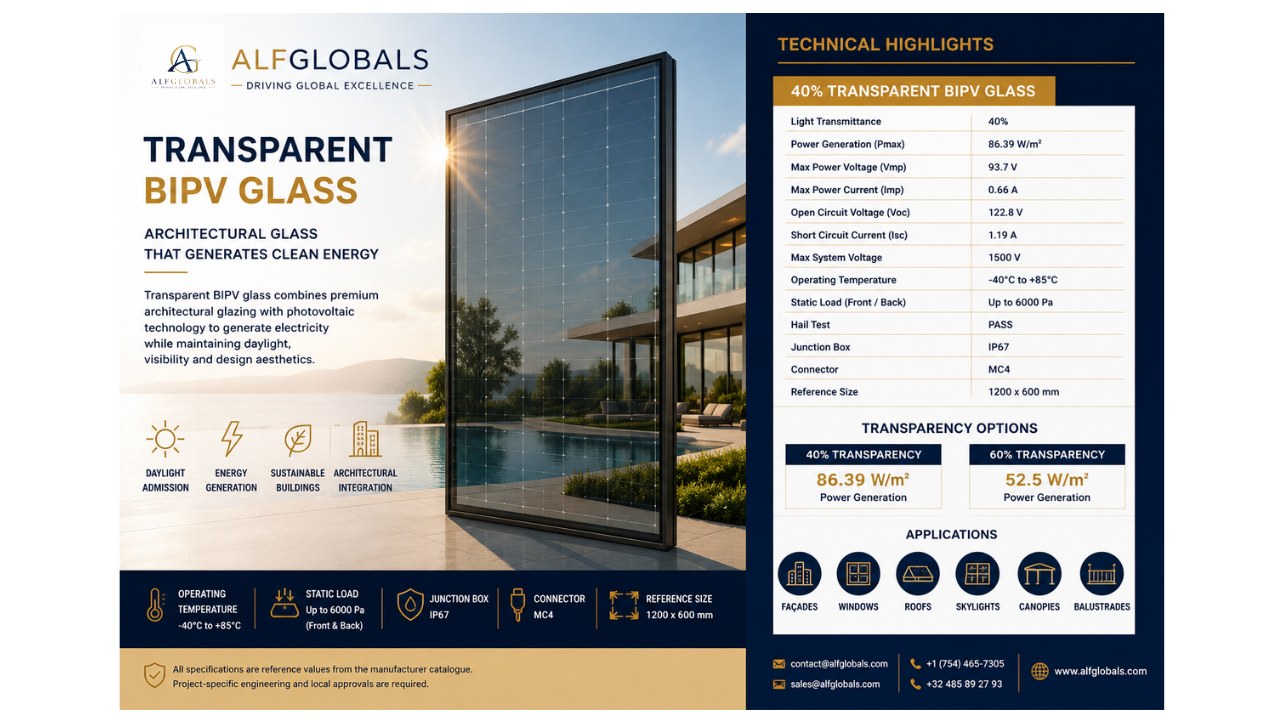 ALFGLOBALS Transparent BIPV Glass