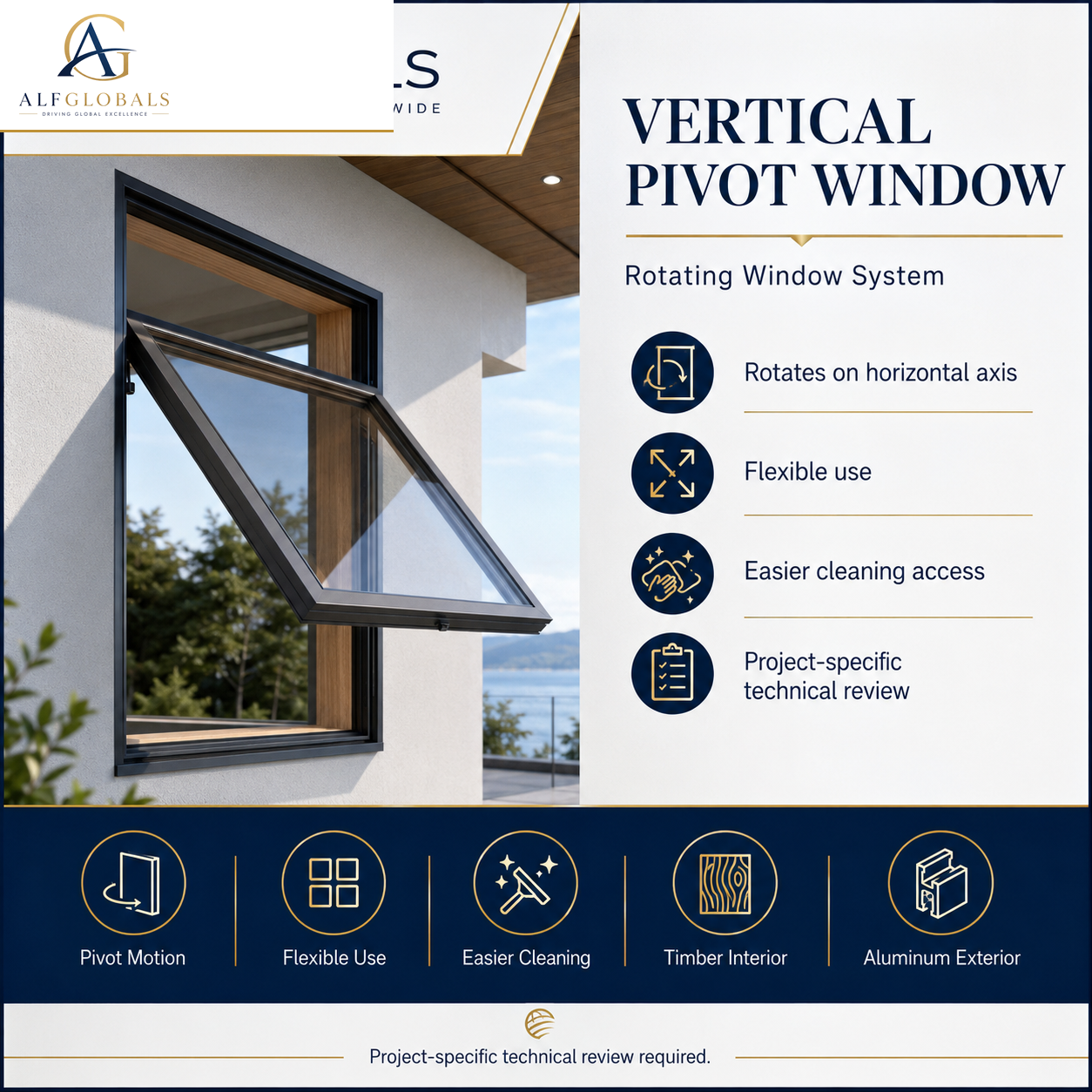 ALFGLOBALS Vertical Pivot Window